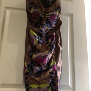 Nicole Miller Silk Bronze Cocktail Dress